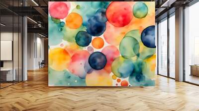 A painting of many different colored circles Wall mural