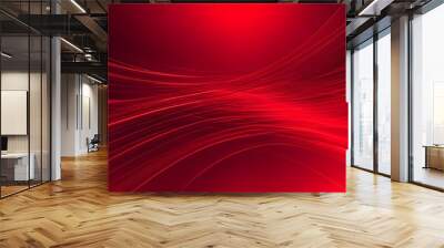 A red background with a red line that is curved Wall mural