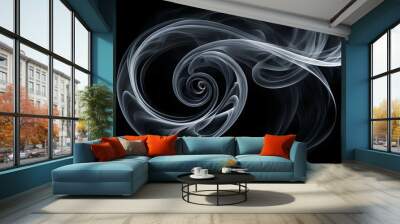 A spiral of smoke is shown in black and white Wall mural