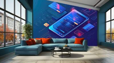 digital payment systems and fintech innovations Wall mural