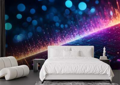 Technology digital abstract background. Colorful, Futuristic impression, with glowing and light effects Wall mural