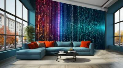 Technology digital abstract background. Colorful, Futuristic impression, with glowing and light effects Wall mural