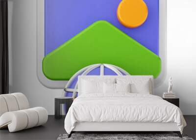 3d image picture photo icon Wall mural