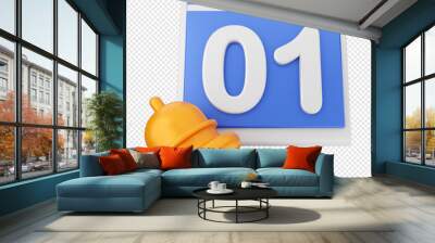 3d notification bell icon Wall mural