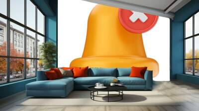 3d notification bell icon Wall mural