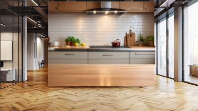 kitchen background blured empty table Wall mural