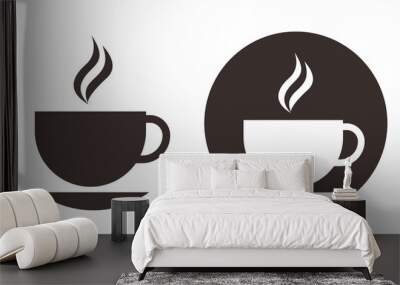 Tea and coffee cup icon vector Wall mural