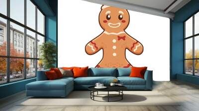 Gingerbread cartoon character vector illustration christmas theme Wall mural