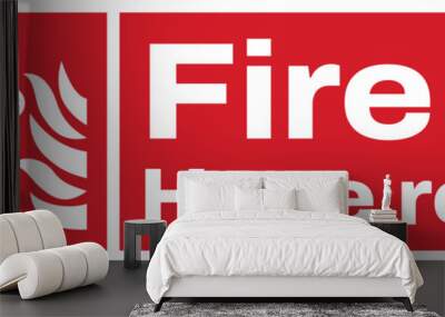 ISO fire prevention safety sign text variation_fire hose reel landscape size 1/2 a4,a3,a2,a1 Wall mural