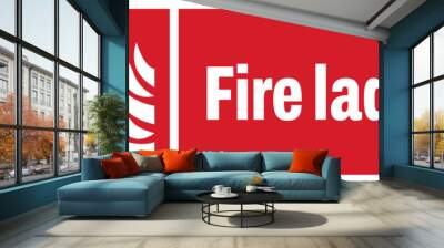 ISO fire prevention safety sign_fire ladder landscape size 1/2 a4,a3,a2,a1 Wall mural