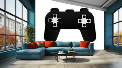 Black gaming console joystick design vector isolated on white background Wall mural