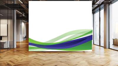 Blue and green dynamic abstract wavy background clipart Wall mural