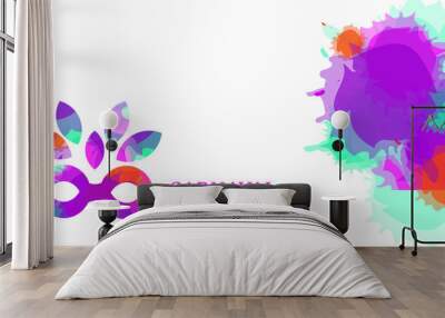 Carnaval festival on splash watercolor background vector eps 10 Wall mural