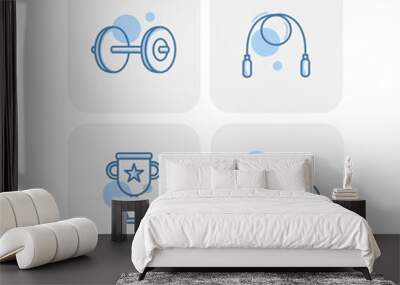 Creative blue sport and recreation icons design vector Wall mural