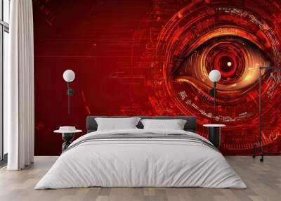 Cyber Eye: Digital Surveillance and Future Technology Wall mural