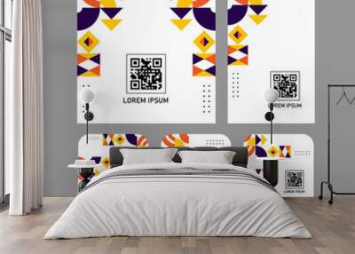 Different size creative qr code label collection design Wall mural