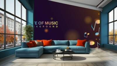 Note of music design background template vector Wall mural