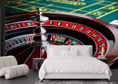 Close up of a classic casino roulette wheel. Wall mural