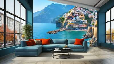 view of the amalfi coast of italy during a sunny day Wall mural