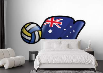 Volleyball vector with australia national flag design Wall mural