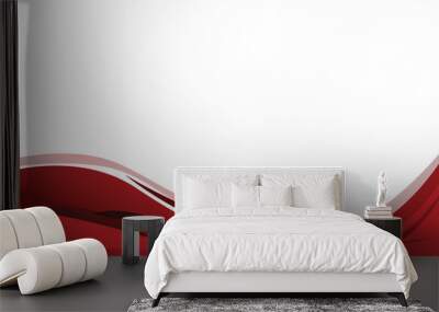 Wavy abstract red design background Wall mural