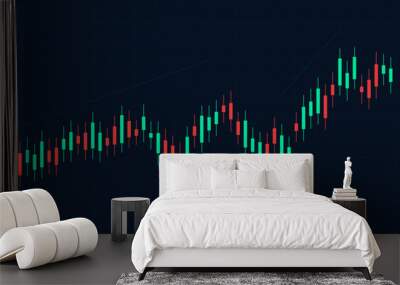 Forex statistics candle, financial trade exchange economy data background vector. Wall mural