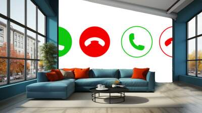 Phone call Answer and Decline icon set vector illustration. Wall mural