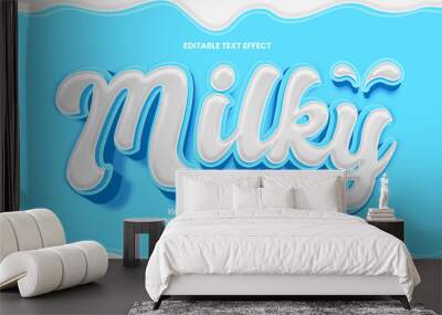 Editable text effect - Milky 3D Style Wall mural