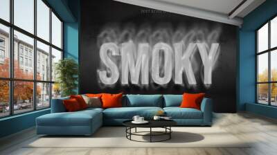 Smoky Editable Text effect Horror Style Wall mural