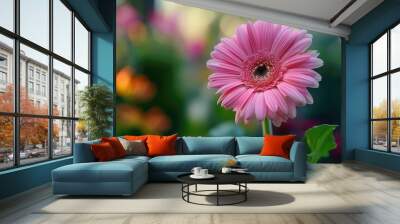 Macro flower with blurred background Wall mural