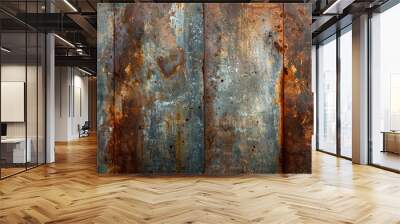 Metal background showing signs of rust and corrosion Wall mural