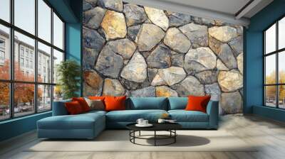 Oil painting depicting a textured stone background showcasing detailed stone patterns Wall mural