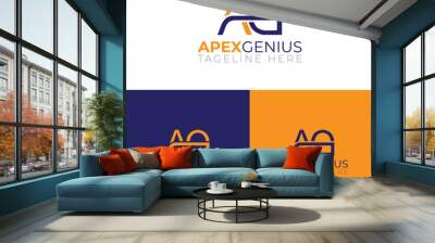 A G MONOGRAM Apex Genius minimal Logo Design Wall mural