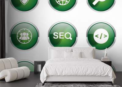 SEO Internet Sign Green Vector Button Icon Design Set 2 Wall mural