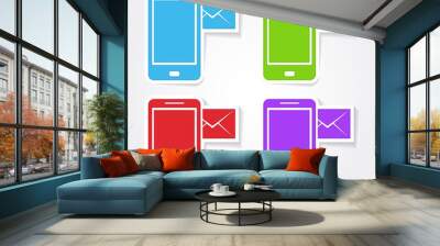 Smart Phone Colorful Vector Icon Design Wall mural