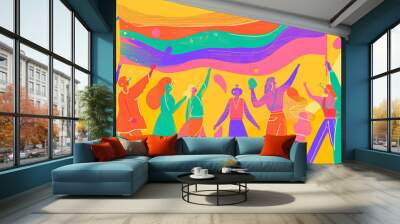 pride and love rainbow background Wall mural