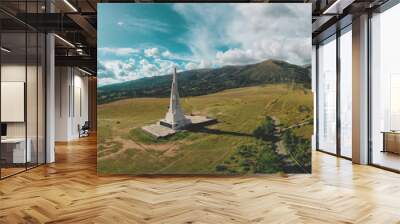 Quinoa, Ayacucho, 2022. Commemorative obelisk in La Pampa de Ayacucho remembering the Battle, Peru. Wall mural