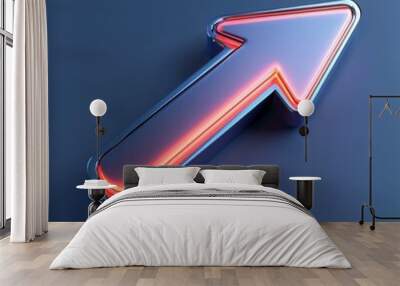 3D Arrow Icon: Symbol for Rapid Movement Illustration Logo Wall mural