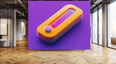 3D Thermometer Icon: Measures Body Temperature Illustration Logo Wall mural