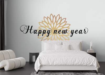 Happy new year vector isolated on a white background Wall mural