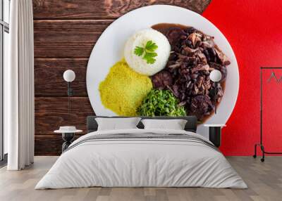 Brazilian Feijoada Food. Top view - Imagem Wall mural