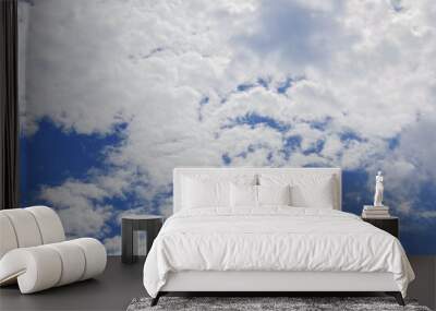 White clouds of background. Wall mural