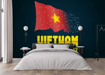 Happy Vietnam Independence Day Vector Illustration. Suitable for greeting card, poster and banner. Wall mural