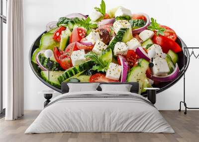  Delicious greek salad isolated on transparent background Wall mural