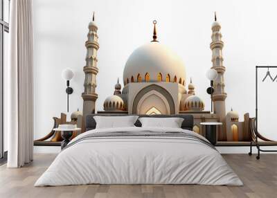 3D rendered ramadan mosque design, Transparent PNG Wall mural