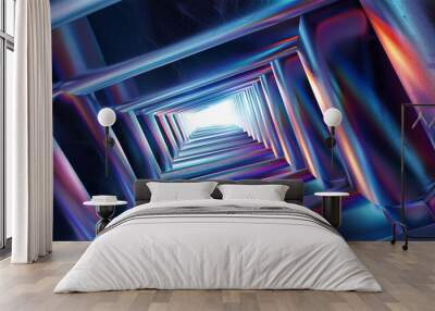 Abstract 3d render, minimalist geometric design Wall mural