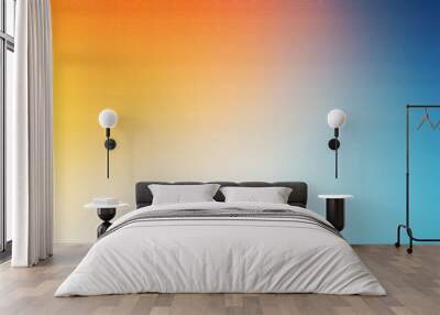 Abstract color gradient background grainy orange blue yellow white noise texture backdrop Wall mural