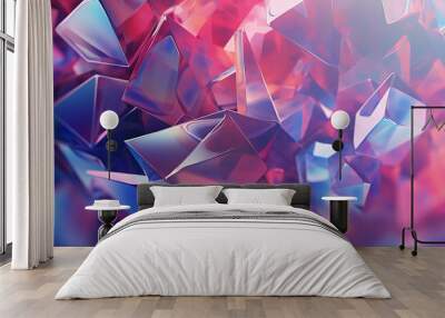 Chaotic Glass Shapes Background Wall mural