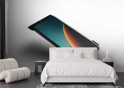 Turned on flexible chamshell phone display mockup Wall mural