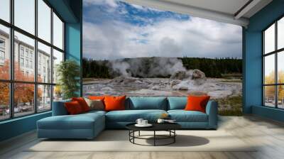 Geothermal feature at old faithful area at Yellowstone National Park (USA) Wall mural